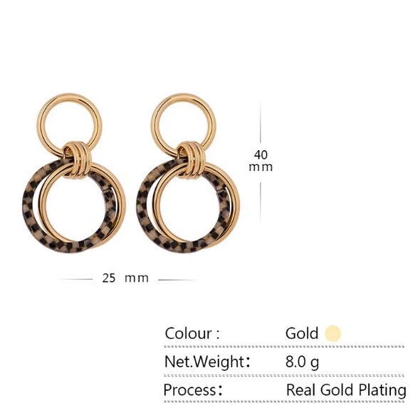 💛18K gold round drop earrings - Picture 3 of 6